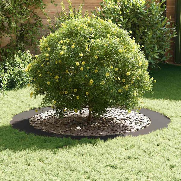 vidaXL geschikt voor platte boomringen 5 pcs Zwart &Oslash;90 / 120 cm Staal