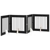 vidaXL Opvouwbaar hondenhek met standaards 4 pcs Zwart eiken 321 cm