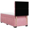vidaXL Boxspring met matras fluweel roze 90x190 cm