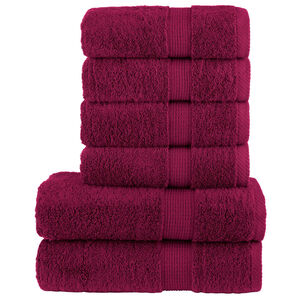 vidaXL 6-delige Handdoekenset SOLUND 600 g/m&sup2; bordeauxrood