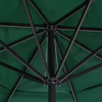vidaXL Parasol met aluminium paal 600 cm groen