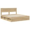 vidaXL Bedframe met hoofdeinde Sonoma 180 x 200 cm Massief grenenhout