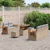 vidaXL Tuinbankenset 10 pcs Beige en Licht Grijs poly rattan
