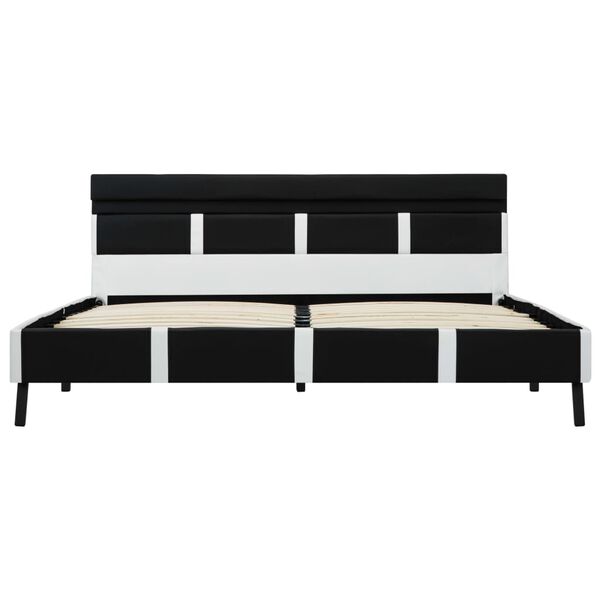 vidaXL Bedframe met LED kunstleer zwart 140x200 cm
