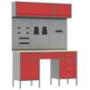 vidaXL Werkkast set 8 st Rood Poedergecoat staal en gefabriceerd hout