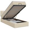 vidaXL Ottoman bed met matras Cr&egrave;mekleurig 100 x 200 cm Stof