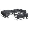 vidaXL Tuinbankenset 14 st Zwart Aluminium