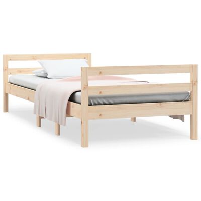 vidaXL Bedframe zonder matras massief grenenhout 75x190 cm