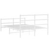 vidaXL Bedframe met hoofd- en voeteneinde&nbsp;metaal wit 135x190 cm