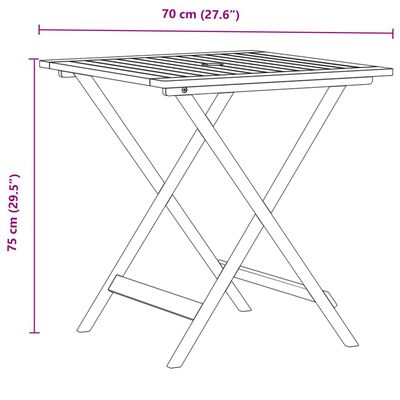 vidaXL 3-delige Bistroset stof en massief hout taupe