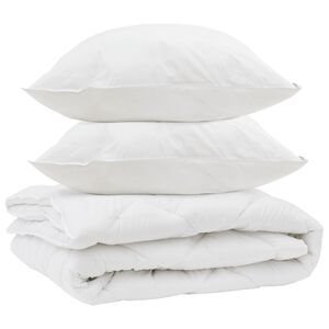 vidaXL All-season dekbed met kussen 3 pcs Wit Microvezel
