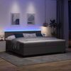 vidaXL LED Box Spring Bed Lichtgrijs en wit. 200 x 200 cm Katoen Stof