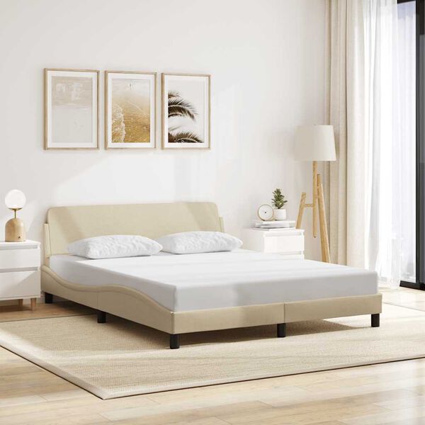vidaXL Bedframe "Dover" stof cr&egrave;mekleurig 160x200 cm