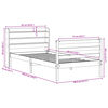 vidaXL Bedframe met hoofdbord massief grenenhout 75x190 cm