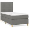 vidaXL Boxspring met matras stof donkergrijs 90x200 cm