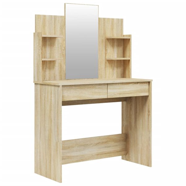 vidaXL Kaptafel met spiegel 96x40x142 cm sonoma eikenkleurig