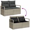 vidaXL Bankstel met kussen met opslag 6 pcs Lichtgrijs poly rattan