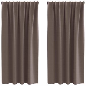 vidaXL Zwart-out Gordijnen met Ringen 2 st Donkerbruin 175 x 140 cm