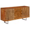 vidaXL Dressoir met bewerkte deuren 158x40x75 cm massief acaciahout