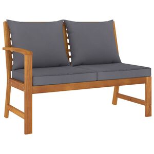 vidaXL Tuinbank met donkergrijs kussen 114,5 cm massief acaciahout