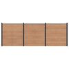 vidaXL Hek set 3 st 526 x 186 cm WPC en Aluminium Bruin
