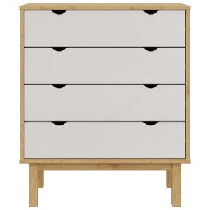 vidaXL Ladekast OTTA 76,5x39,5x90 cm massief grenenhout bruin en wit
