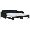 vidaXL Slaapbank onderschuifbed en matrassen 100x200 cm fluweel zwart