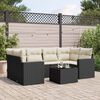 vidaXL 7-delige Loungeset met kussens poly rattan zwart