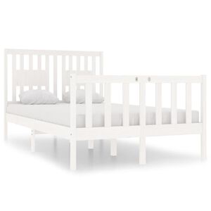 vidaXL Bedframe massief hout wit 120x190 cm
