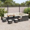 vidaXL Tuinbankenset 13 pcs Zwart poly rattan