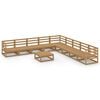 vidaXL 10-delige Loungeset massief grenenhout honingbruin