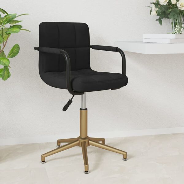 vidaXL Eetkamerstoel draaibaar fluweel zwart