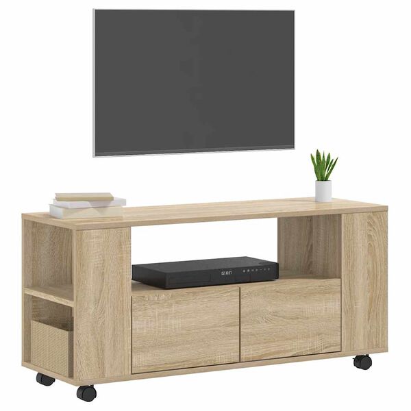 vidaXL Tv-meubel 102x34,5x43 cm bewerkt hout sonoma eikenkleurig