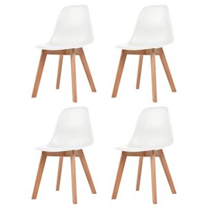 vidaXL Eetkamerstoelen 4 st kunststof wit