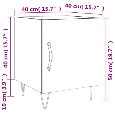 vidaXL Nachtkastjes 2 st 40x40x50 cm bewerkt hout zwart