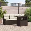 vidaXL Tuin Sofa Set met kussen met opslag 5 pcs Bruin Poly Rattan
