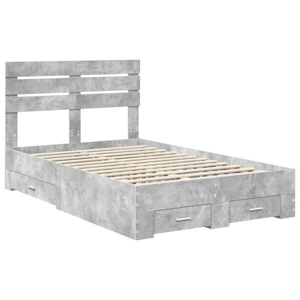 vidaXL Bedframe met lade met hoofdeinde met opslag Bewerkt hout