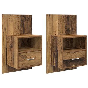 vidaXL Nachtkastje 2 pcs Oudhout 50 x 32,5 x 80cm Bewerkt hout