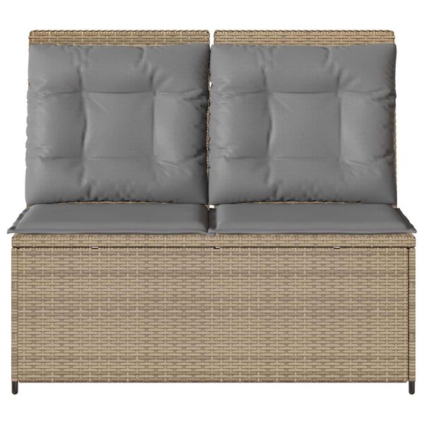 vidaXL Tuinbank Beige poly rattan