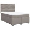 vidaXL Boxspring met matras stof taupe 140x190 cm