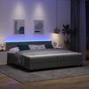vidaXL Boxspring bed met matras met LED Donkergrijs 200 x 200 cm Stof