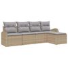 vidaXL Bankstel met kussen 5 pcs Beige en Licht Grijs poly rattan