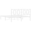 vidaXL Bedframe met hoofdbord metaal wit 150x200 cm
