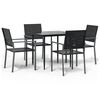 vidaXL 5-delige Tuinset poly rattan en staal