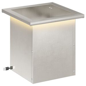 vidaXL Plantenbak met led zilver 30 x 30 x 30 cm Roestvrij staal