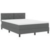 vidaXL Boxspring bed met hoofdeinde Donkergrijs 140 x 190 cm Stof