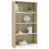 vidaXL Boekenkast met 4 schappen 80x24x142cm bewerkt hout wit en eiken