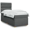 vidaXL Boxspring met matras stof donkergrijs 90x200 cm