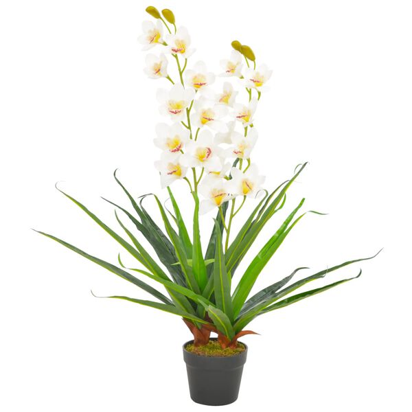 vidaXL Kunstplant met pot orchidee 90 cm wit