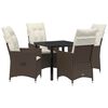 vidaXL Tuin eettafelset 5 st Bruin poly rattan